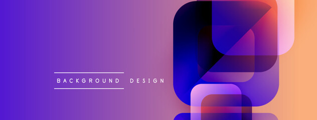 Abstract gradient background. Overlapping shapes create dynamic visual effect. Modern design elements suggest innovation, technology.