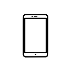 Minimal Black Line Mobile Phone Icon for Modern Communication
