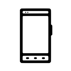 Minimal Black Line Mobile Phone Icon for Modern Communication