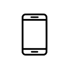 Minimal Black Line Mobile Phone Icon for Modern Communication