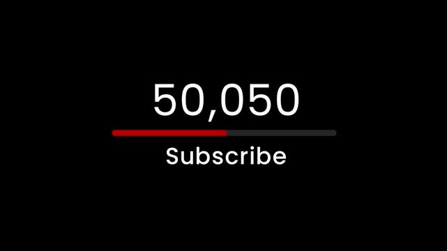 Subscriber increase animation numbers count animation 100k smooth animation 4k - Powered by Adobe