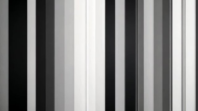 video showcases play of light and shadow on wall comprised distinct, alternating vertical panels shades gray white.background,backdrop