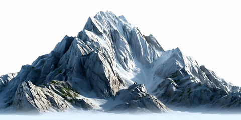 A majestic snow-capped mountain standing tall amidst clouds, showcasing the beauty of nature's grandeur.