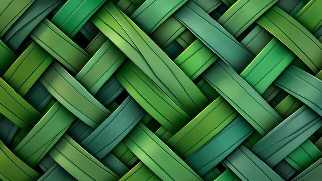 Explore the intricate design of woven green bands, forming a beautiful and textured pattern perfect for backgrounds.