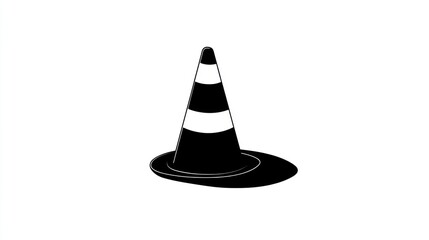 Black and white traffic cone