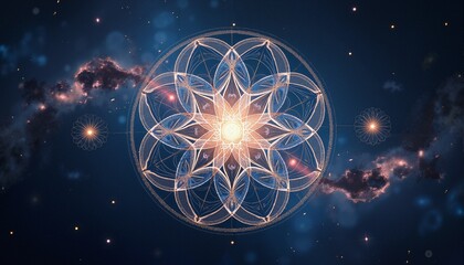 Celestial Mandala with Cosmic Background