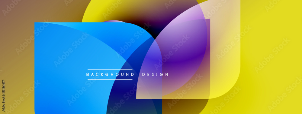 Aufkleber Abstract colorful shapes overlap. Gradient hues create dynamic visual effect. Modern design element for backgrounds, presentations.