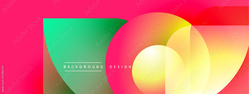 Poster Vibrant fluid shapes blend, creating dynamic gradient background. Text reads background design within central space. Modern aesthetic.