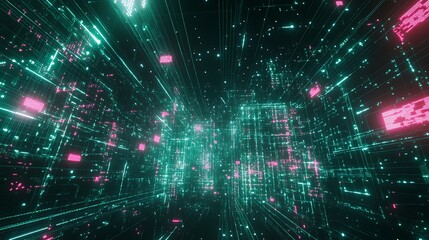 Fototapeta premium Futuristic digital city (2)