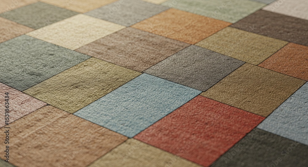 Poster A colorful carpet with a pattern of squares