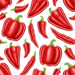 Vector Red Pepper Seamless Pattern