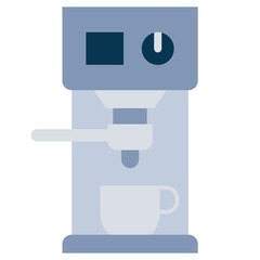 coffee machine Flat Icon, Coffee Shop Concept Flat Design Style