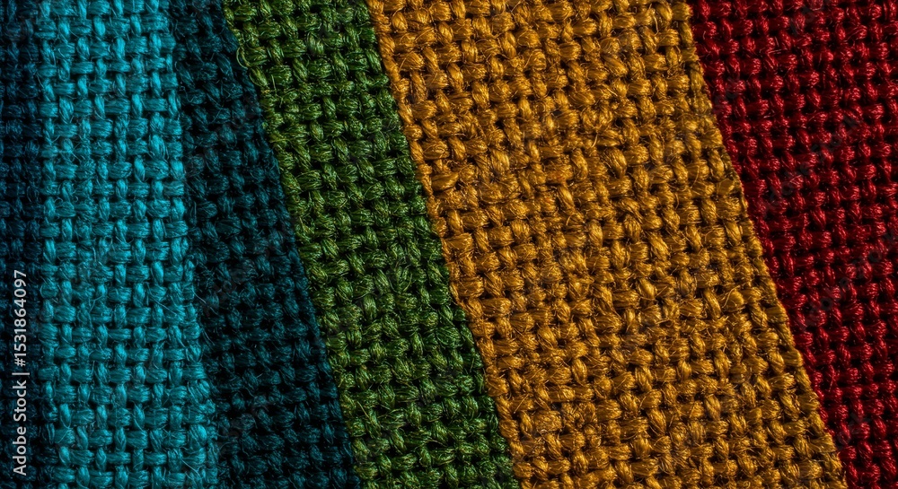 Poster A colorful fabric with a striped pattern