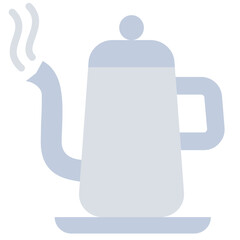 Tea Pot Flat Icon, Coffee Shop Concept Flat Design Style