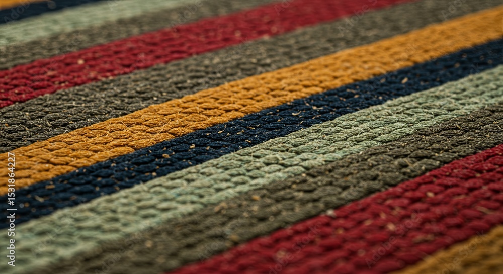 Poster A carpet with a striped pattern is shown in a close up