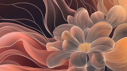 Delicate, flowing flower design with soft hues