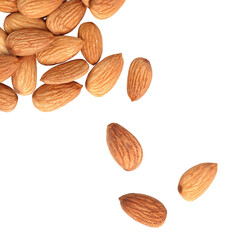 Raw Whole Almonds on Transparent Background – Isolated Organic Keto Snack

