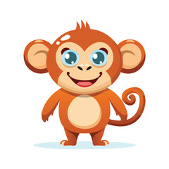 Obraz premium Monkey Streamlined Vector Art with Flat Colors and Sharp Linework