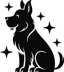 Obraz premium Elegant Dog Silhouette Vector Art