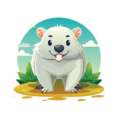 Fototapeta premium Wombat Streamlined Vector Art with Flat Colors and Sharp Linework