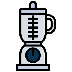 Blender Outline Flat Icon, Coffee Shop Concept Outline Flat Design Style