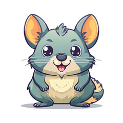 Chinchilla Streamlined Vector Art with Flat Colors and Sharp Linework
