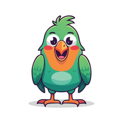 Fototapeta premium Lovebird Streamlined Vector Art with Flat Colors and Sharp Linework