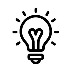 Minimal Black Line Light Bulb Icon for Ideas and Innovation