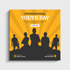 International Youth Day Social Media Instagram Post template	