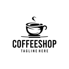 Coffee cup emblem logo, for cafe