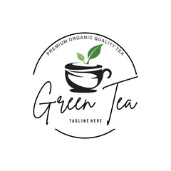 Green leaf tea logo design