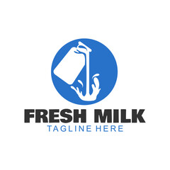 Fresh milk vector logo health drink