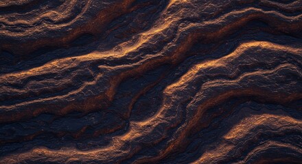 A close up of a rocky surface with a dark brown color