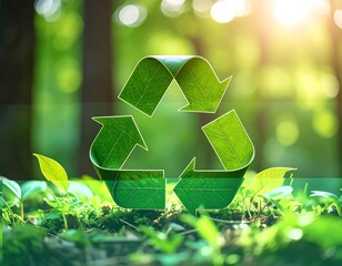 Recycling symbol in nature
