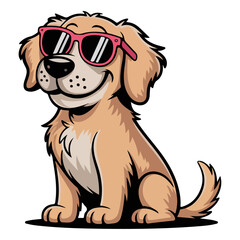 Dog Vector Illustration of a Cute Cartoon Animal Pet Isolated on White Background