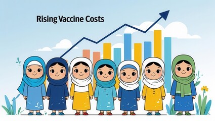 Rising vaccine costs impacting community health infographic digital illustration informative colorful design