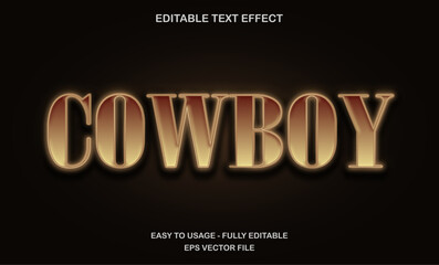 Cowboy Text, editable text effect template, vintage movie title text style