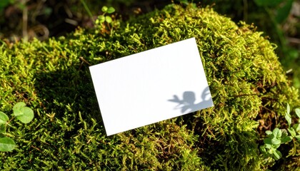 Blank paper on moss