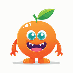 Tangerine Flat-Style Vector Illustration with Balanced Composition