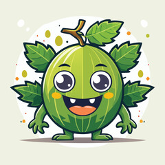Fototapeta premium Gooseberry Flat-Style Vector Illustration with Balanced Composition