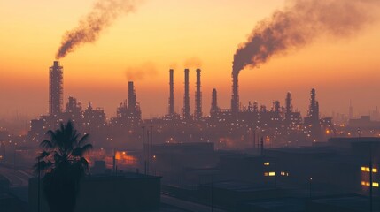 Industrial sunrise smog