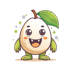 Fototapeta premium White Sapote Flat-Style Vector Illustration with Balanced Composition