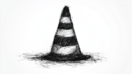 Hand-drawn traffic cone