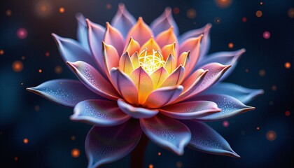 Glowing Lotus Flower Artistry