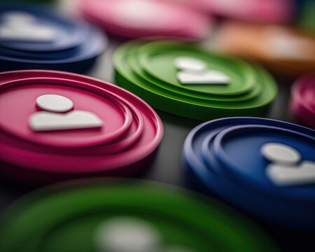 Colorful user icons on layered circles