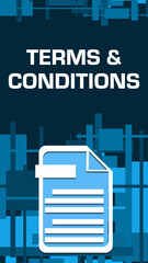 Terms And Conditions Blue Vertical Squares Texture Bottom File Symbol Text 