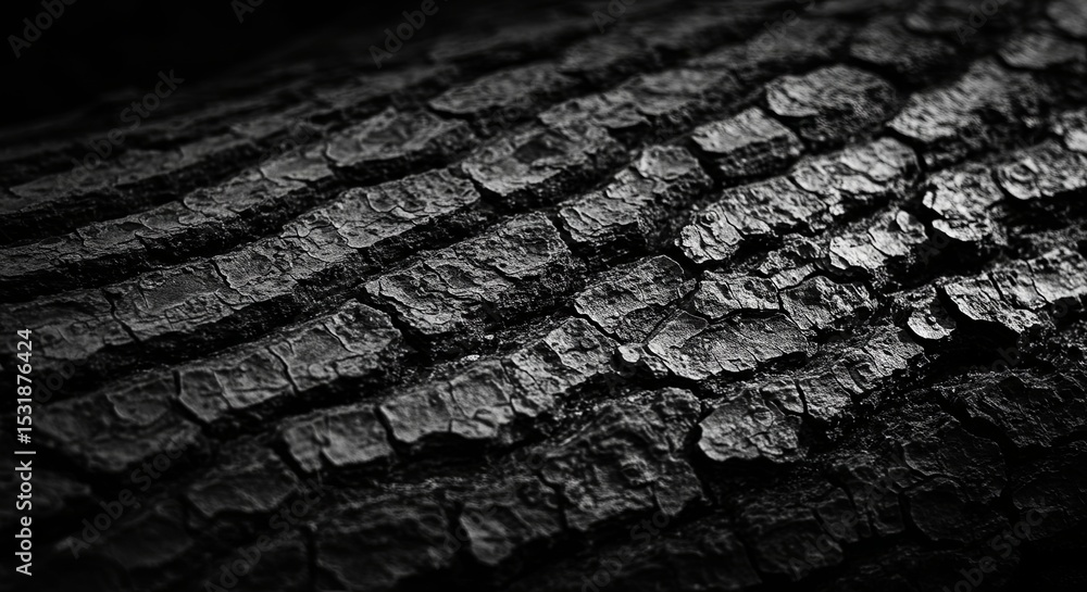 Aufkleber a close up of a tree trunk with a black and white filter