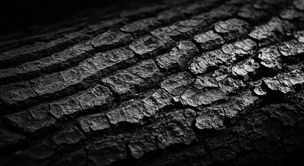 A close up of a tree trunk with a black and white filter