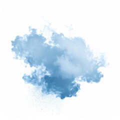 Blue Smoke Cloud Texture on White Background
