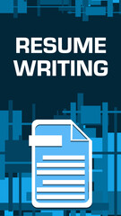 Resume Writing Blue Vertical Squares Texture Bottom File Symbol Text 